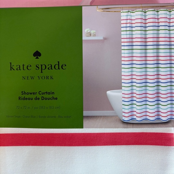 kate spade Other - Kate Spade Shower Curtain Vibrant Stripe Ocean Blue Fabric 72” x 72” NWT